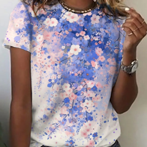 Flowers Print T-Shirt, T-shirts, Lilicloth.com