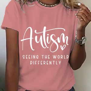 Autism Seeing The World Differently Autism Quote Cotton T-Shirt, T-shirts, Lilicloth.com