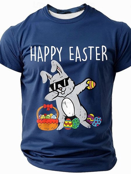 Mens Easter Hip Hop Bunny Funny Short Sleeve T-Shirt, T-shirts, Lilicloth.com - Image 2