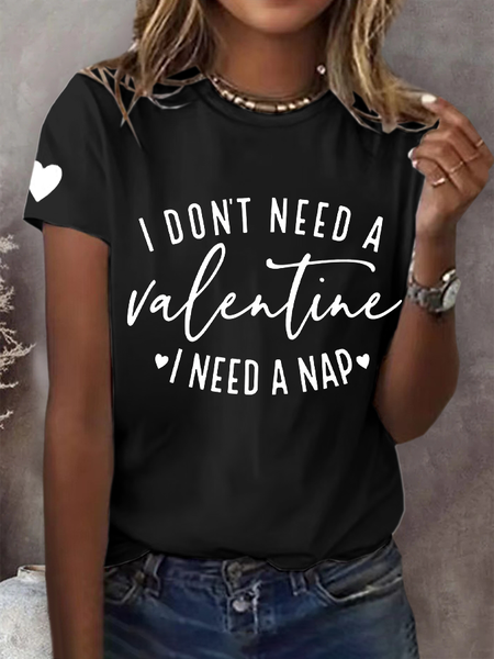 Women's Short Sleeve Tee T-shirt Summer Text Letters Jersey Crew Neck Daily Going Out Casual Top, JustFashionNow T-Shirts, color:Black|size:XXL,