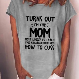 Women's Short Sleeve Tee T-shirt Summer Letter Cotton-Blend Crew Neck Daily Going Out Casual Top, JustFashionNow T-Shirts, color:Gray|size:3XL,