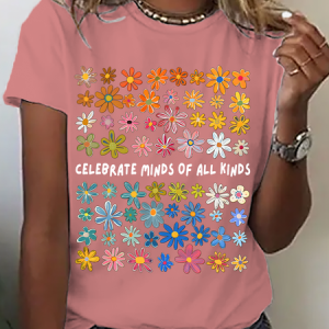 Bella Canvas Celebrate Minds Of All Kinds Autism Awareness Cotton T-Shirt, T-shirts, Lilicloth.com