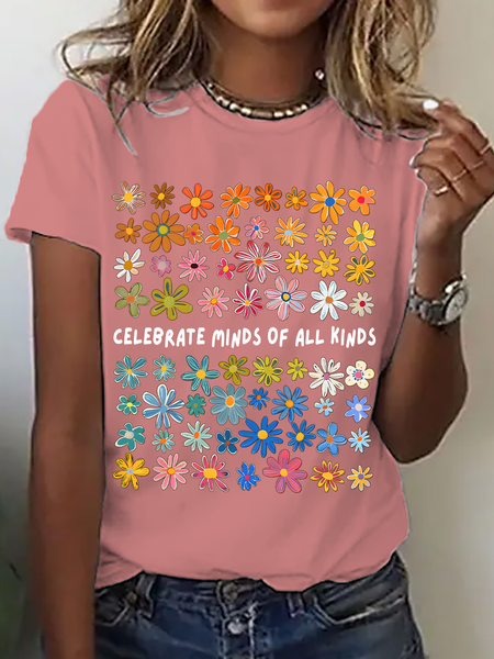 Bella Canvas Celebrate Minds Of All Kinds Autism Awareness Cotton T-Shirt, T-shirts, Lilicloth.com