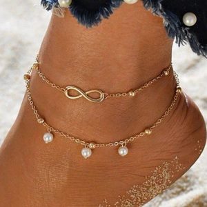 1pc Multilayer Retro Pearl Chain Anklet, women Anklet, ChicMe catalog