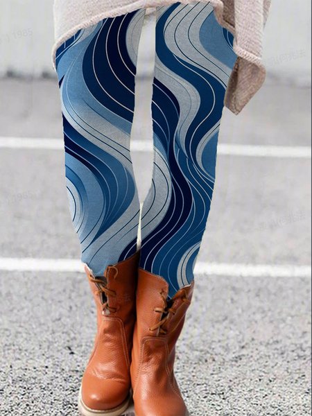 Geometric Print Leggings, Leggings, Lilicloth.com - Image 2