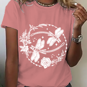 Moon Dragonfly Cotton T-Shirt, T-shirts, Lilicloth.com