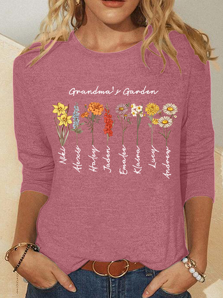 Grandma's Garden Casual Long Sleeve Shirt, Long sleeves, Lilicloth.com - Image 2