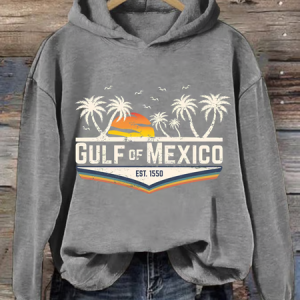 Women's Gulf Of Mexico Printed Sweatshirt Hoodie, Hoodies&Sweatshirts, Lilicloth.com