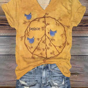 Cotton Geometric Casual T-Shirt, T-shirts, Lilicloth.com