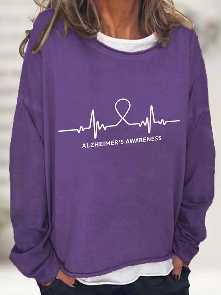 Alzheimer's Awareness Ribbon Casual Sweatshirt, Hoodies&Sweatshirts, Lilicloth.com