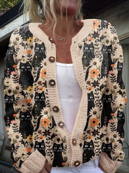 Knitted Casual Regular Fit Cardigan, Cardigans, Lilicloth.com - Image 2