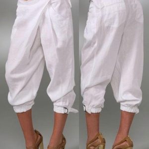 Buckled Pocket Design Cuffed Pants, women Pants, ChicMe catalog