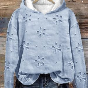 Vintage Lace Print Long Sleeve Casual Basic Hoodie, Hoodies&Sweatshirts, Lilicloth.com