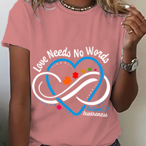 Autism Awareness Love Need Cotton T-Shirt, T-shirts, Lilicloth.com