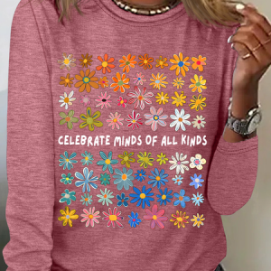 Bella Canvas Celebrate Minds Of All Kinds Autism Awareness Casual Long Sleeve Shirt, Long sleeves, Lilicloth.com
