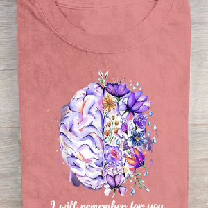 Women's I Will Remember For You Alzheimer's Awareness Cotton T-Shirt, T-shirts, Lilicloth.com