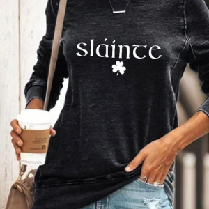 Women's Text Letters Crew Neck Printing Casual Spring/Fall Long Sleeve Sweatshirt, JustFashionNow Sweatshirts & Hoodies, color:Black|size:XXL,