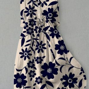 Women Floral Blue Casual Maxi Dress, Dresses, color:Blue|size:4XL, catalog Noracora shop