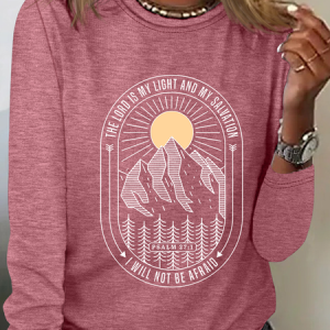 The Lord Is My Light Casual Long Sleeve Shirt, Long sleeves, Lilicloth.com
