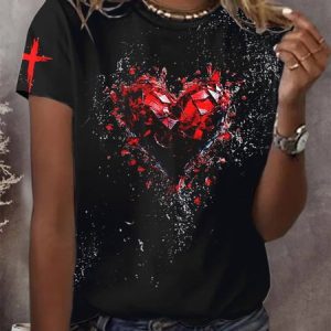 Women's Country Music Print Casual T-Shirt, T-shirts, Lilicloth.com