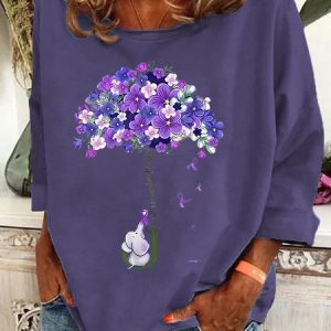 Women's I Will Remember For You Dementia Alzheimer's Disease Awareness Print Casual Sweatshirt, Hoodies&Sweatshirts, Lilicloth.com