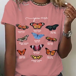 Butterfly Moth Cottage Core Bug Bible Christian Cotton T-Shirt, T-shirts, Lilicloth.com