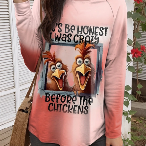 Women's Long Sleeve Tee T-shirt Spring/Fall Turkey Jersey Crew Neck Daily Going Out Casual Top, JustFashionNow T-Shirts, color:Pink|size:XXL,