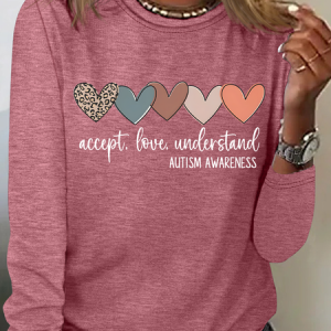 Accept Love Understand Autism Acceptance Shirt Autism Awareness Mom Shirt Casual Long Sleeve Shirt, Long sleeves, Lilicloth.com