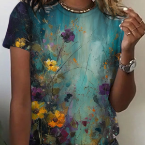Vintage flower Print T-Shirt, T-shirts, Lilicloth.com