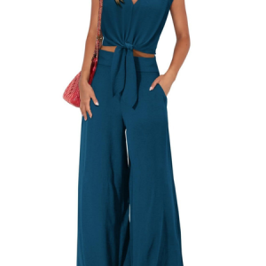 Women's Plain Two-Piece Set Daily Short Sleeve Casual Summer Top With Pants Matching Set, JustFashionNow Suit Set, color:darkgreen|size:XXL,