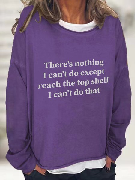 Women's Crew Neck Text Letters Casual Spring/Fall Cotton-Blend Long Sleeve Sweatshirt, JustFashionNow Sweatshirts & Hoodies, color:Deep Purple|size:3XL,