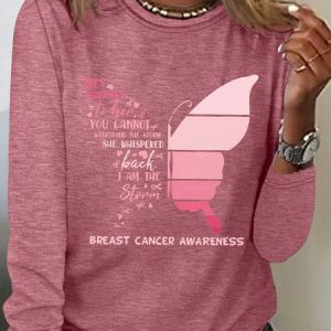 Butterfly Breast Cancer Long Sleeve Shirt, Long sleeves, Lilicloth.com