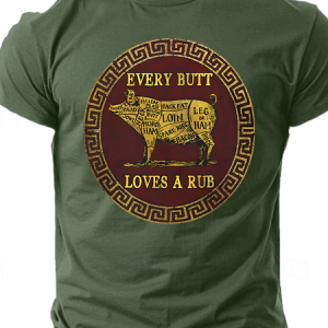 Men's BBQ Pork Butt Rub Every Butt Loves A Rub Partying Short Sleeve T-Shirt, T-shirts, Lilicloth.com