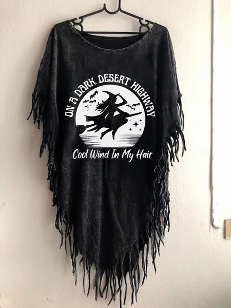 Women's Halloween Tassel Casual Loose T-Shirt, T-shirts, Lilicloth.com - Image 2