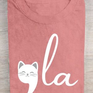 Women's La Cat Vote Printed  Cotton T-shirt, T-shirts, Lilicloth.com
