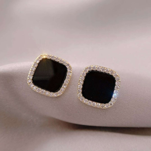Simple Geometric Earrings, JustFashionNow Earrings, color:Black,