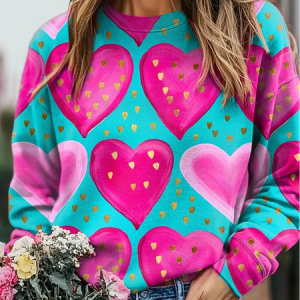 Women's 3D Printing Crew Neck Vintage Spring/Fall Long Sleeve Sweatshirt, JustFashionNow Sweatshirts & Hoodies, color:As Picture|size:XXL,