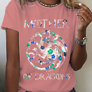 Mother Of Dragons Mother's Day Cotton T-Shirt, T-shirts, Lilicloth.com
