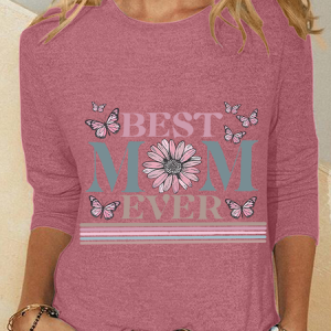 Happy Mother's Day Best Mom Ever Casual Long Sleeve Shirt, Long sleeves, Lilicloth.com