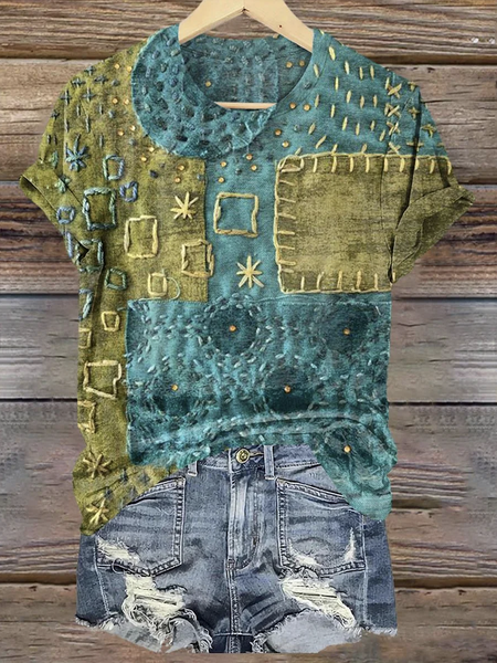 Casual Crew Neck T-Shirt, T-shirts, Lilicloth.com - Image 3