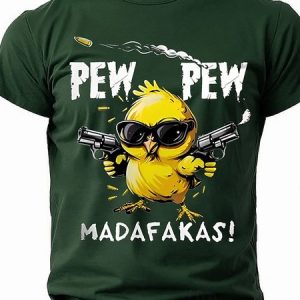 Pew Pew Madafakas Casual Crew Neck Short Sleeve T-Shirt, T-shirts, Lilicloth.com