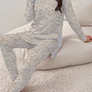 Women's Printing Floral Daily Going Out Two Piece Set Long Sleeve Casual Spring/Fall Top With Pants Matching Set, JustFashionNow Suit Set, color:As Picture|size:3XL,