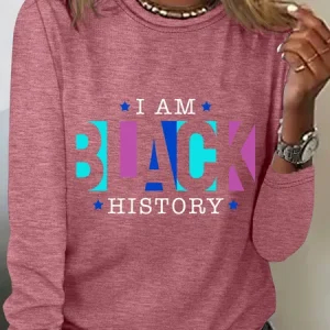 I Am Black History Casual Long Sleeve Shirt, Long sleeves, Lilicloth.com