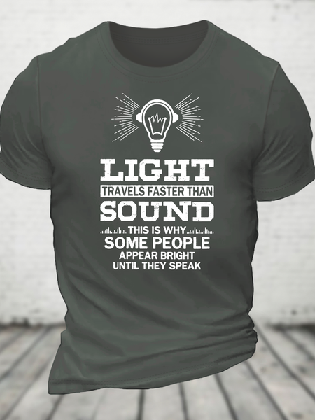 Light Travels Faster Than Sound Funny Cotton T-Shirt, T-shirts, Lilicloth.com