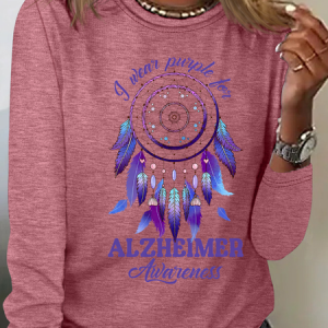 Alzheimer's Support Squad Casual Long Sleeve Shirt, Long sleeves, Lilicloth.com