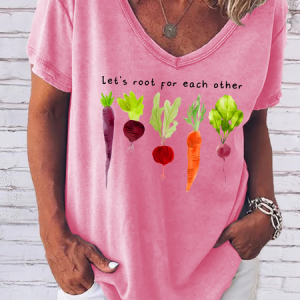 Women‘s Let's Root For Each Other Casual Loose T-Shirt, T-shirts, Lilicloth.com