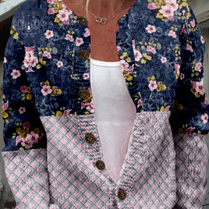 Vintage Crew Neck Knitted Cardigan, Cardigans, Lilicloth.com