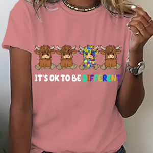 It's Ok To Be Different Gnome Support Autism Awareness Cotton T-Shirt, T-shirts, Lilicloth.com