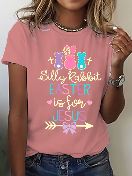 Silly Rabbit Easter Is For Jesus Cotton T-Shirt, T-shirts, Lilicloth.com - Image 2