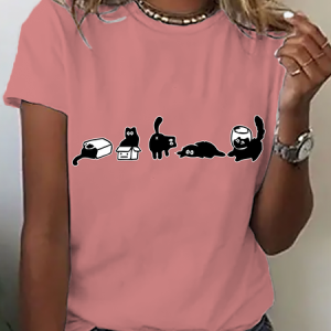 Five Mood Cats Cotton T-Shirt, T-shirts, Lilicloth.com